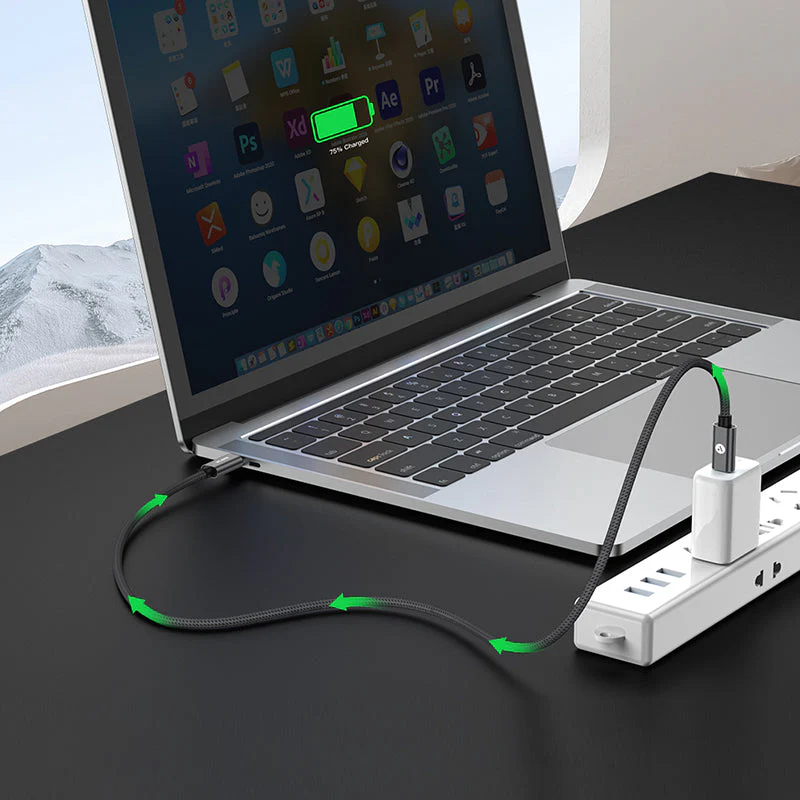 Valore PD100W USB-C 3.2 Gen 2 Cable 1M (CA-011) - Grey - Image 5
