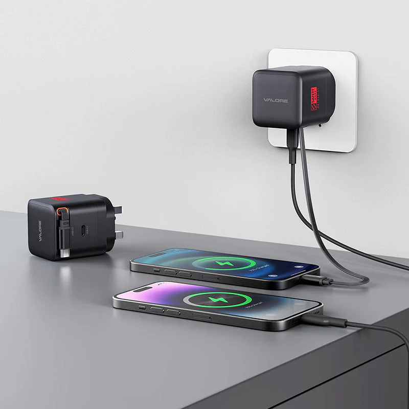 Valore PD35W GaN Wall Charger with Retractable Cable (PA-012) - Image 3