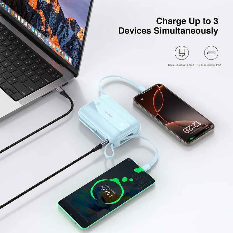 Valore PD65W 20000mAh Powerbank CCC Certified (PD41) - Blue - Image 3