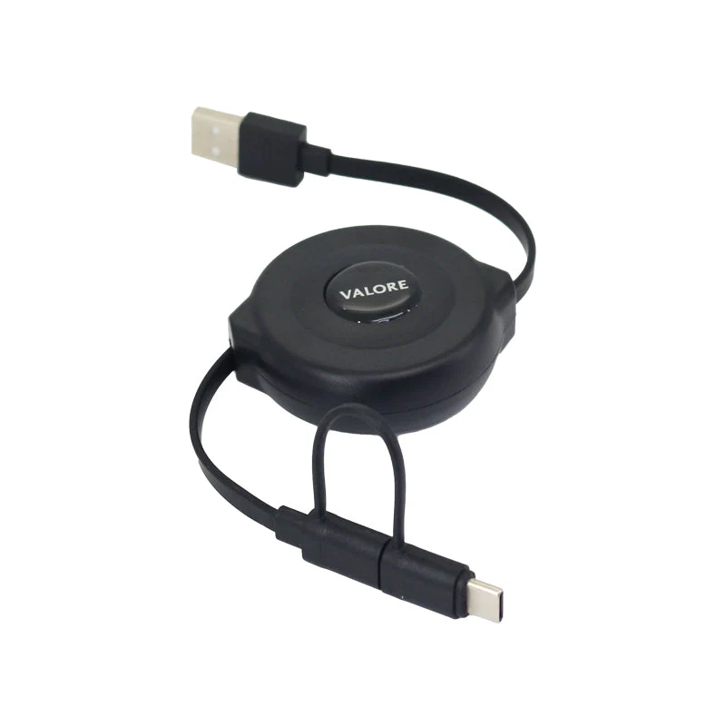 Valore Retractable 2-In-1 USB-C + Micro USB Charging Cable (MA182) - Image 2