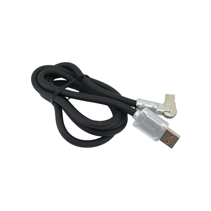 Valore USB-A to USB-C 180° Rotatable Charging Cable (MA183) - Black - Image 3