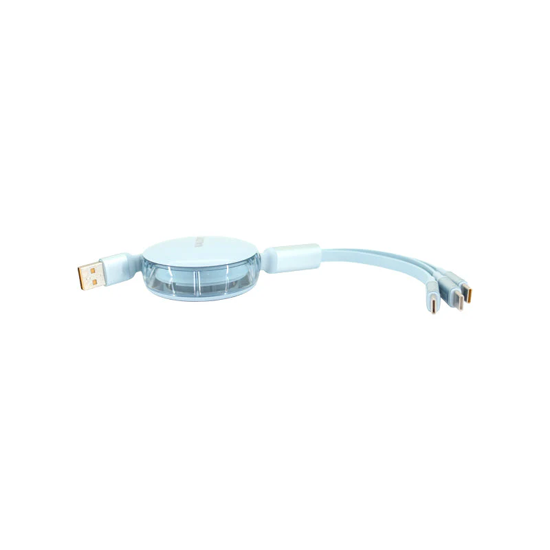 Valore USB-A to USB-C 3-In-1 Retractable Cable (MA188) - Blue - Image 2