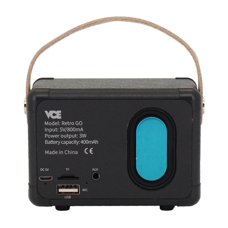 VCE Retro Wireless Speaker (Black) - Image 3