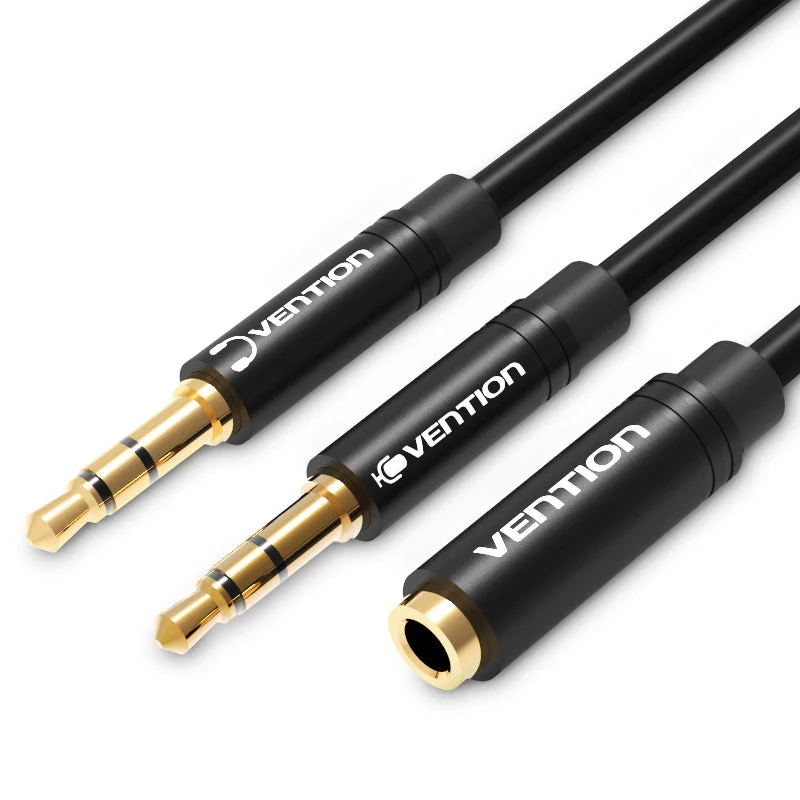 Vention BBUBF 3.5mm (M) to 2 Port (F) Audio Cable 1M