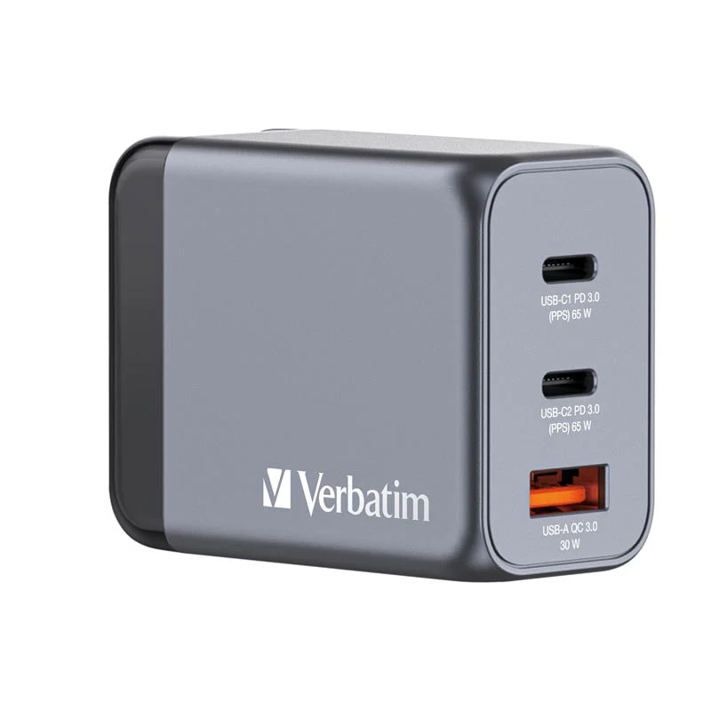 Verbatim (BOS) VM32201 GaN Charger 3 Port 65W 1A2C EU/UK/US - Image 4