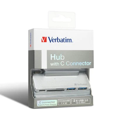 Verbatim Type C Hub with Type C Charging (Silver)