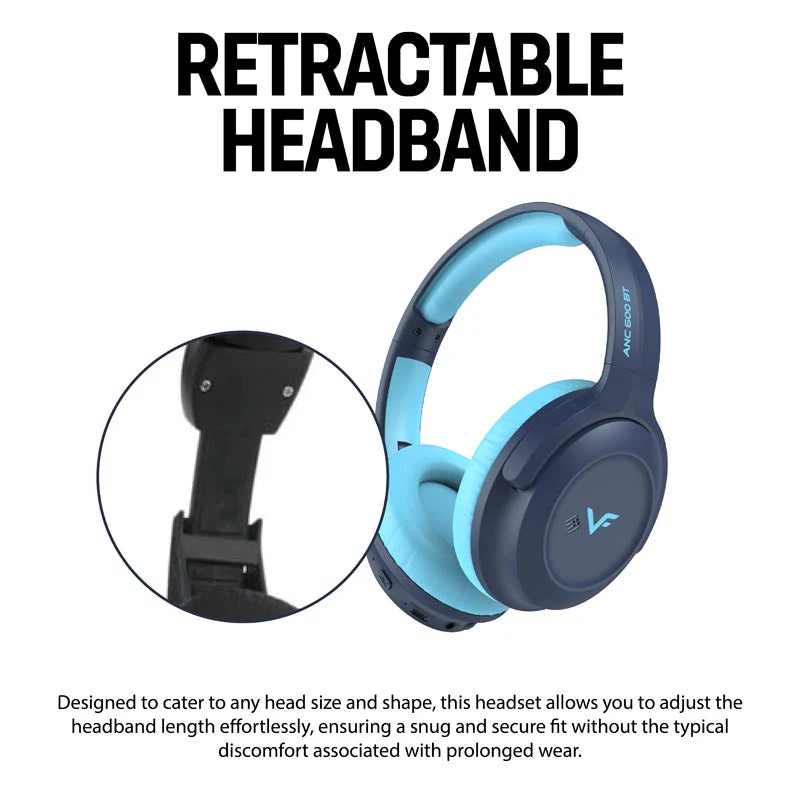 Vinnfier ANC 600BT Headphones Light Blue - Image 8