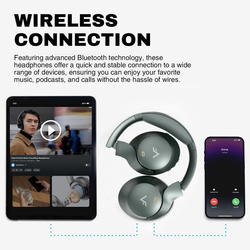 Vinnfier ANC 700BT Headphones Black - Image 7