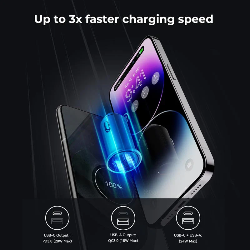 Voltme Cazo 20W 1C+1A Car Charge (Silver) - Image 4