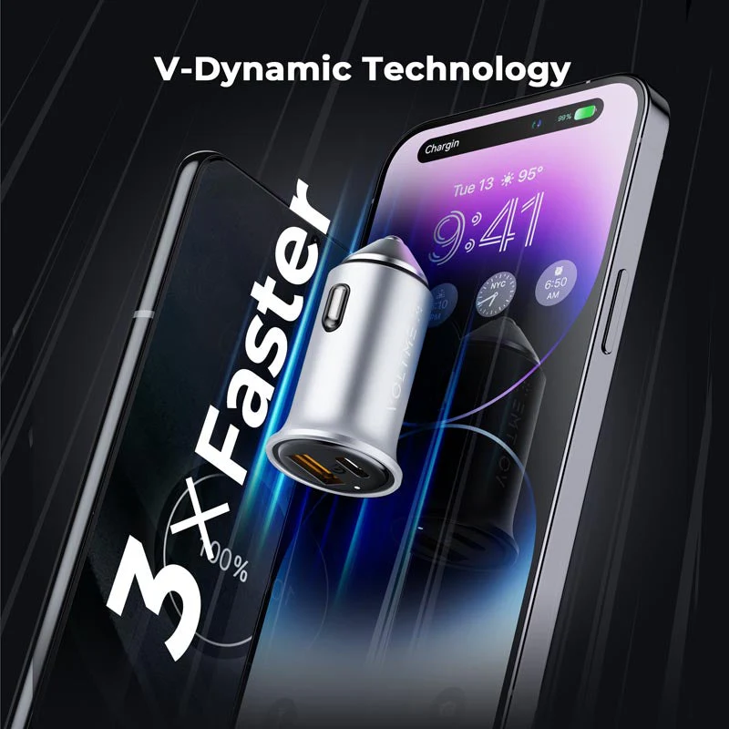 Voltme Cazo 30W 1C+1A Car Charge (Silver) - Image 6