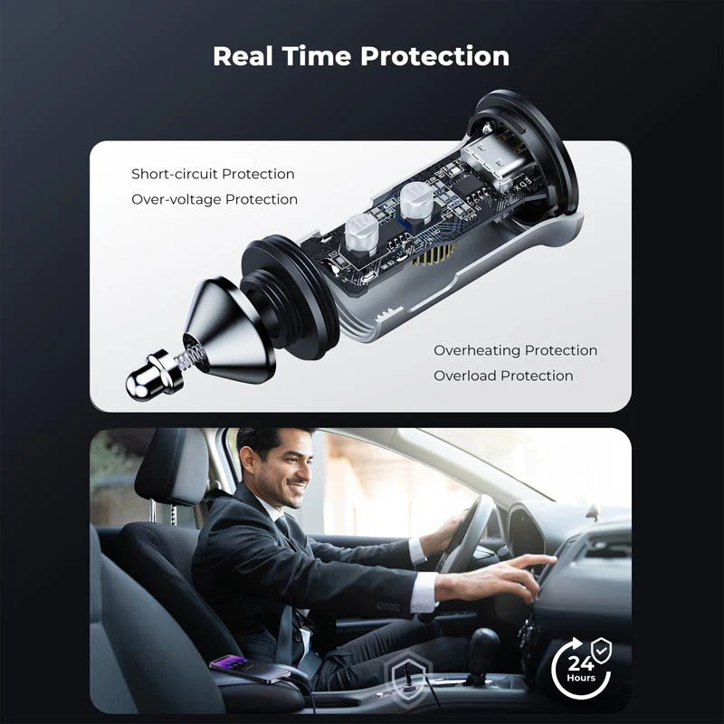 Voltme Cazo 30W Duo C Car Charge (Silver) - Image 5