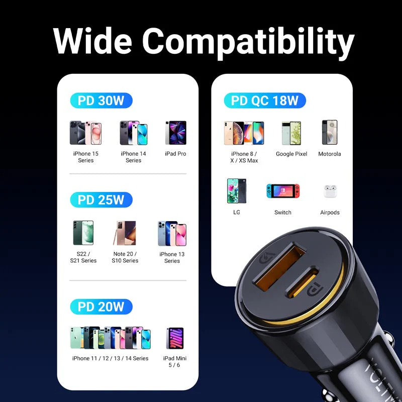 Voltme Cazo 48W 1C+1A Car Charge (Black) - Image 2