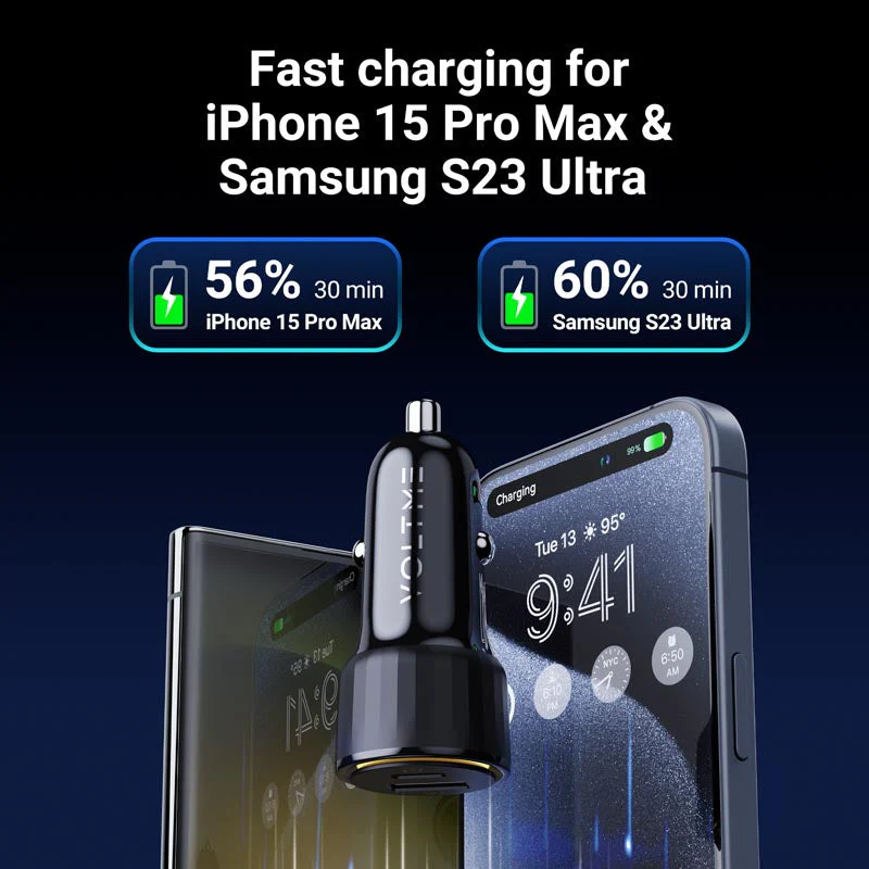 Voltme Cazo 48W 1C+1A Car Charge (Black) - Image 3