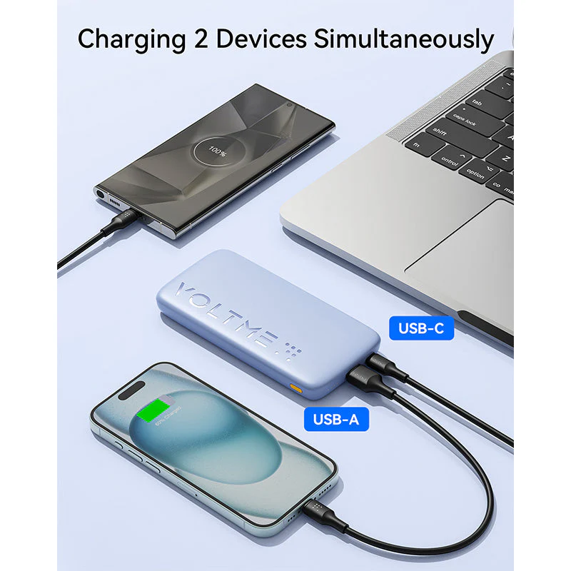 Voltme Hypercore 10K Essential 22.5W Ultra Thin Power Bank (Blue) - Image 3