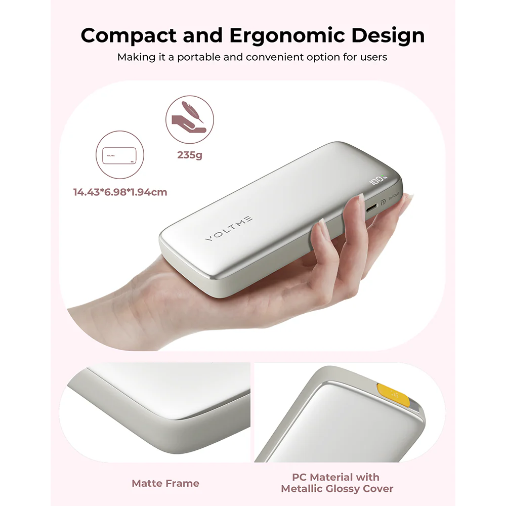 Voltme Hypercore Rollz Lite 10000mAh CCC PB PD30W Sakura - Image 3