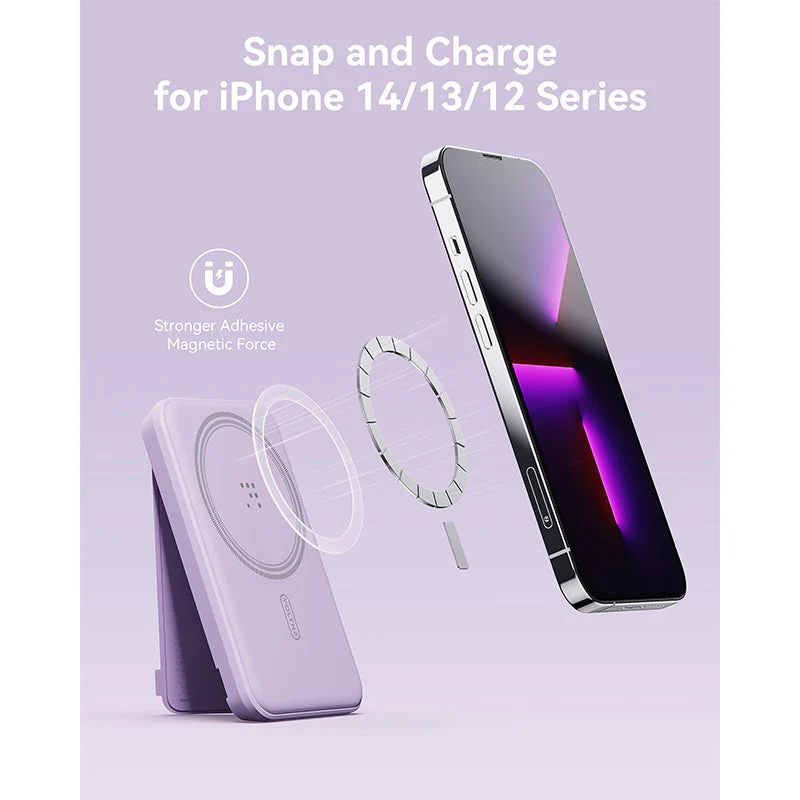 Voltme MagPak 5K MagSafe Magnetic Wireless Power Bank (Violet) - Image 3