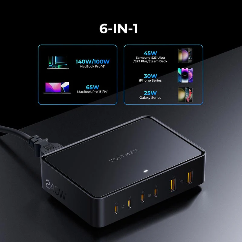 Voltme Revo 240 240W 4C+2A PD3.1 Power Hub - Image 4
