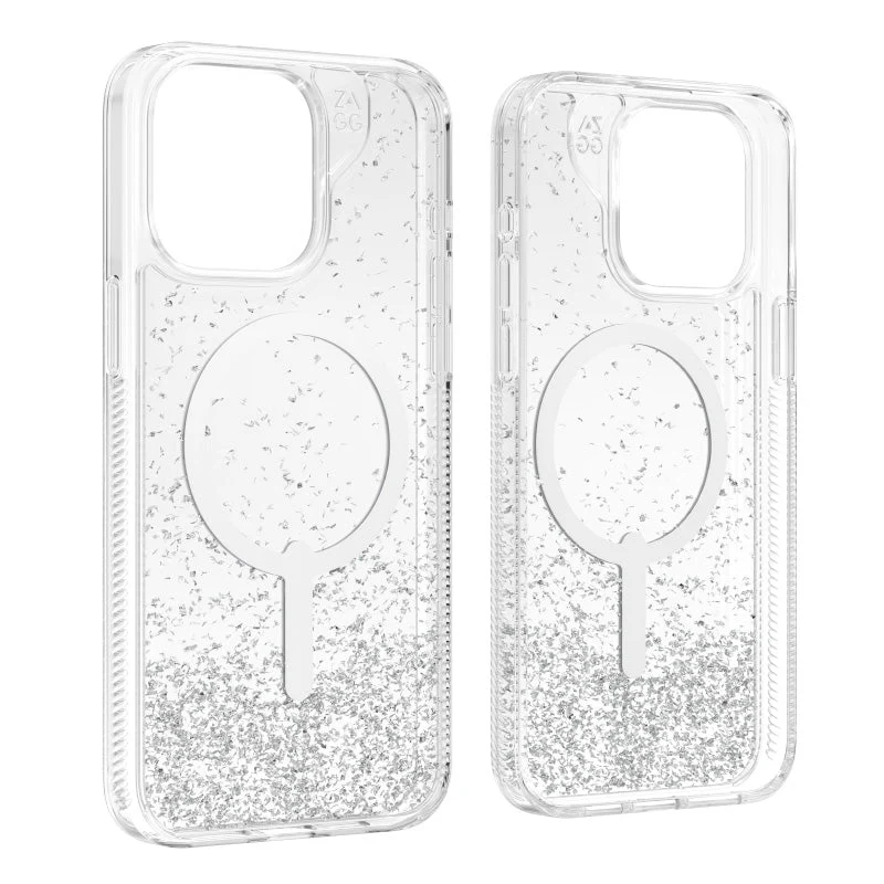 ZAGG iPhone 15 Pro Max Essential Glitter Snap Case (Silver) - Image 2